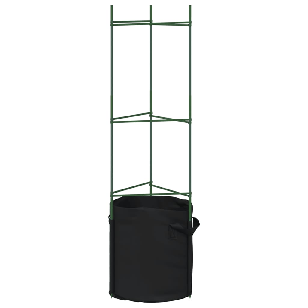 Suporte para tomateiros com saco 2 pcs 116 cm aço e PP