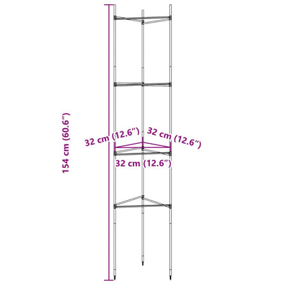 Suporte para tomateiros 2 pcs 154 cm aço e PP