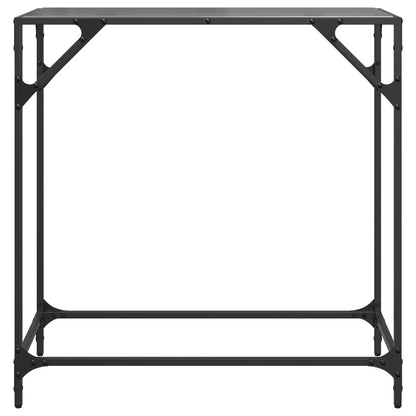 Mesa de centro com tampo em vidro preto 80x35x81 cm aço