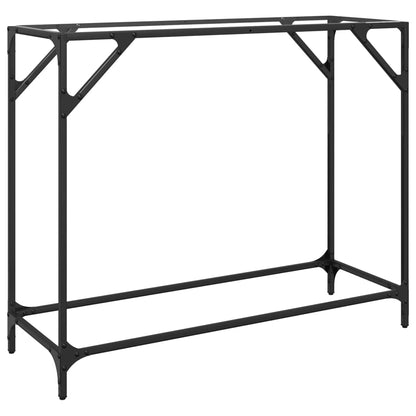 Mesa consola com tampo em vidro transparente 98x35x81 cm aço