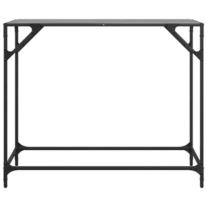 Mesa consola com tampo em vidro preto 98x35x81 cm aço