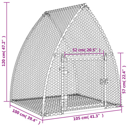 Gaiola para coelhos 100x105x120 cm aço galvanizado prateado