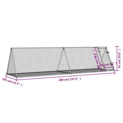 Gaiola para coelhos 400x105x91 cm aço galvanizado prateado