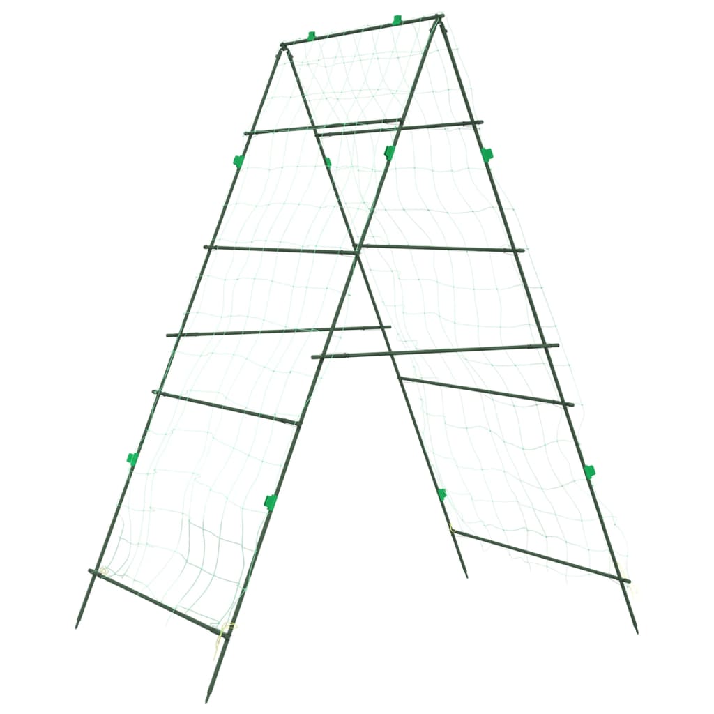 Treliças jardim p/ plantas trepadeiras 3 pcs estrutura em A aço