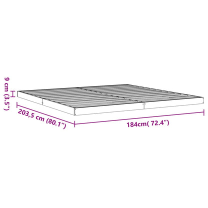 Estrutura de cama 180x200 cm madeira pinho maciço castanho cera