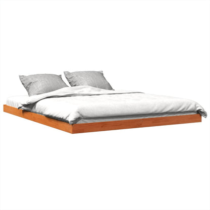 Estrutura de cama 160x200 cm madeira pinho maciça castanho cera