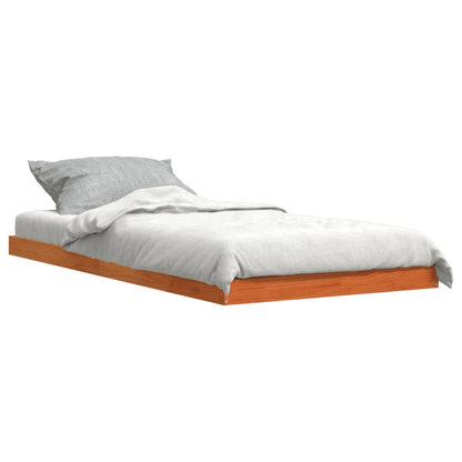 Estrutura de cama 90x200 cm madeira pinho maciça castanho cera