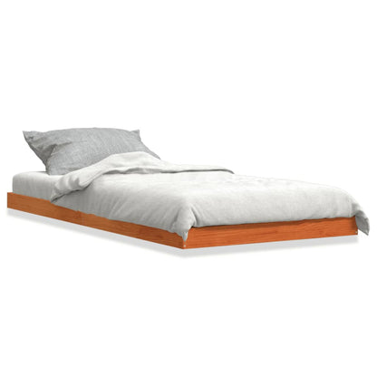 Estrutura de cama 90x200 cm madeira pinho maciça castanho cera