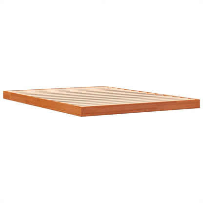 Estrutura de cama 140x190 cm madeira pinho maciça castanho cera