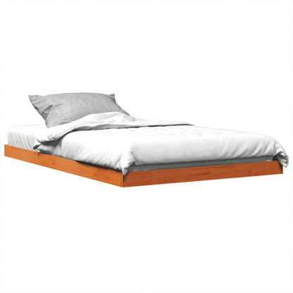 Estrutura de cama 120x190 cm madeira pinho maciça castanho cera