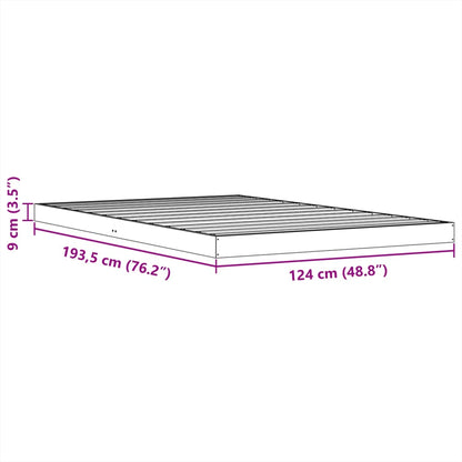 Estrutura de cama 120x190 cm madeira pinho maciça castanho cera