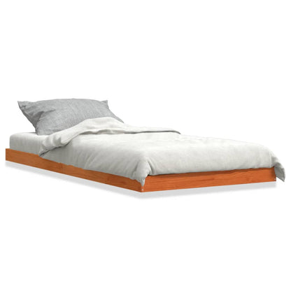 Estrutura de cama 90x190 cm madeira pinho maciça castanho cera