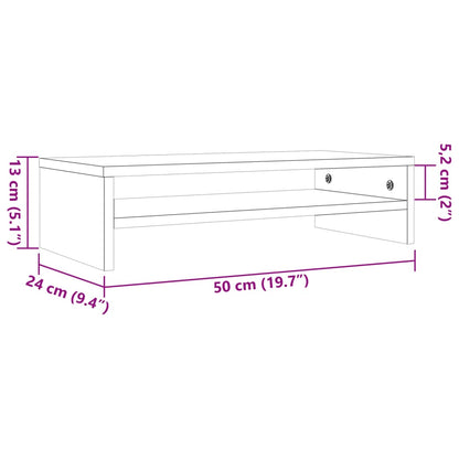 Suporte para monitor 50x24x13 cm pinho maciço castanho mel