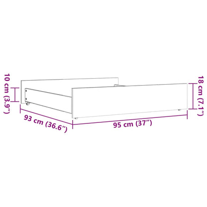 Gavetas para cama 2 pcs madeira de pinho maciça castanho mel