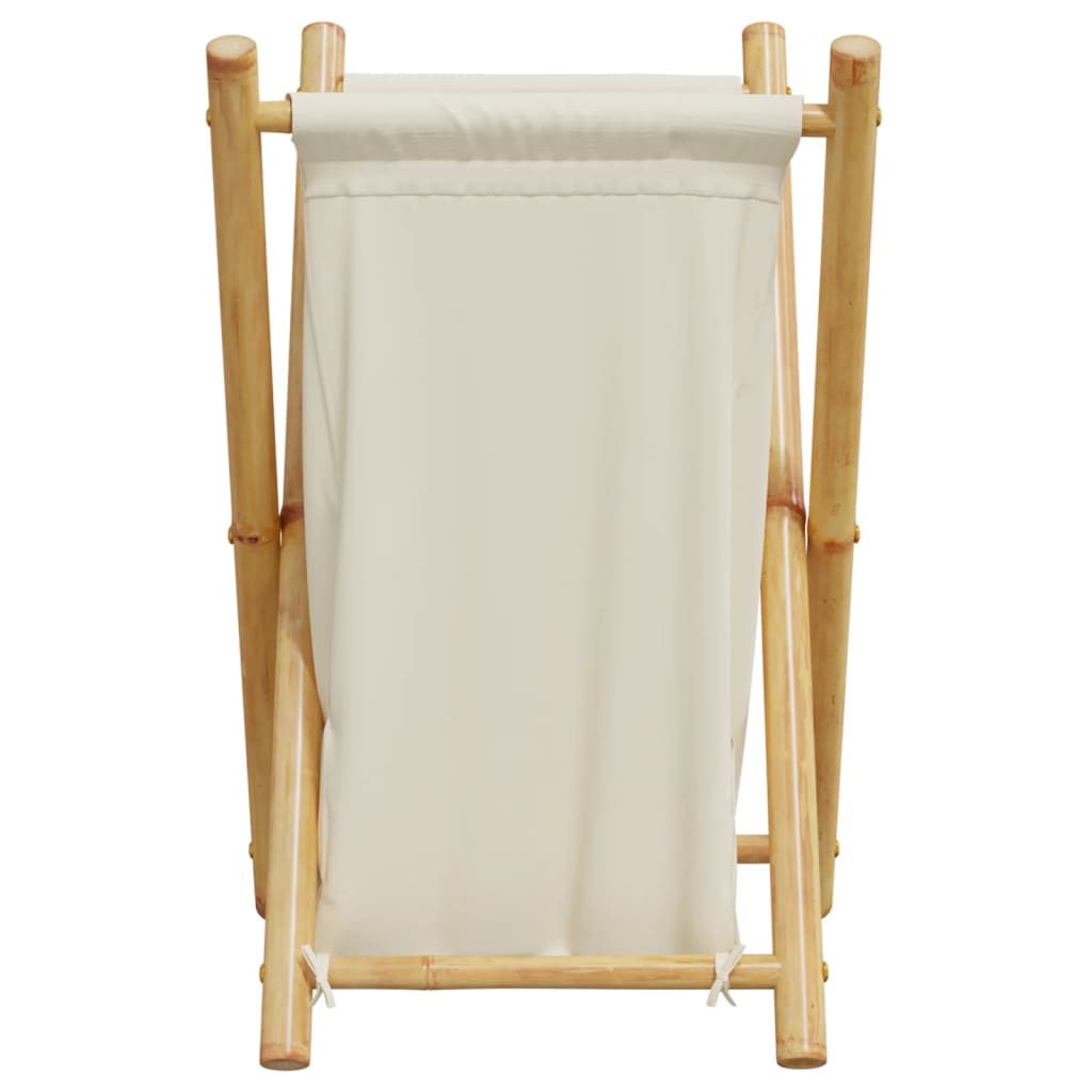 Cesto de roupa 41,5x36x63,5 cm bambu branco nata