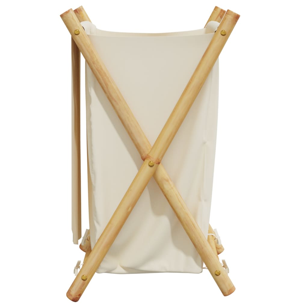 Cesto de roupa 41,5x36x63,5 cm bambu branco nata