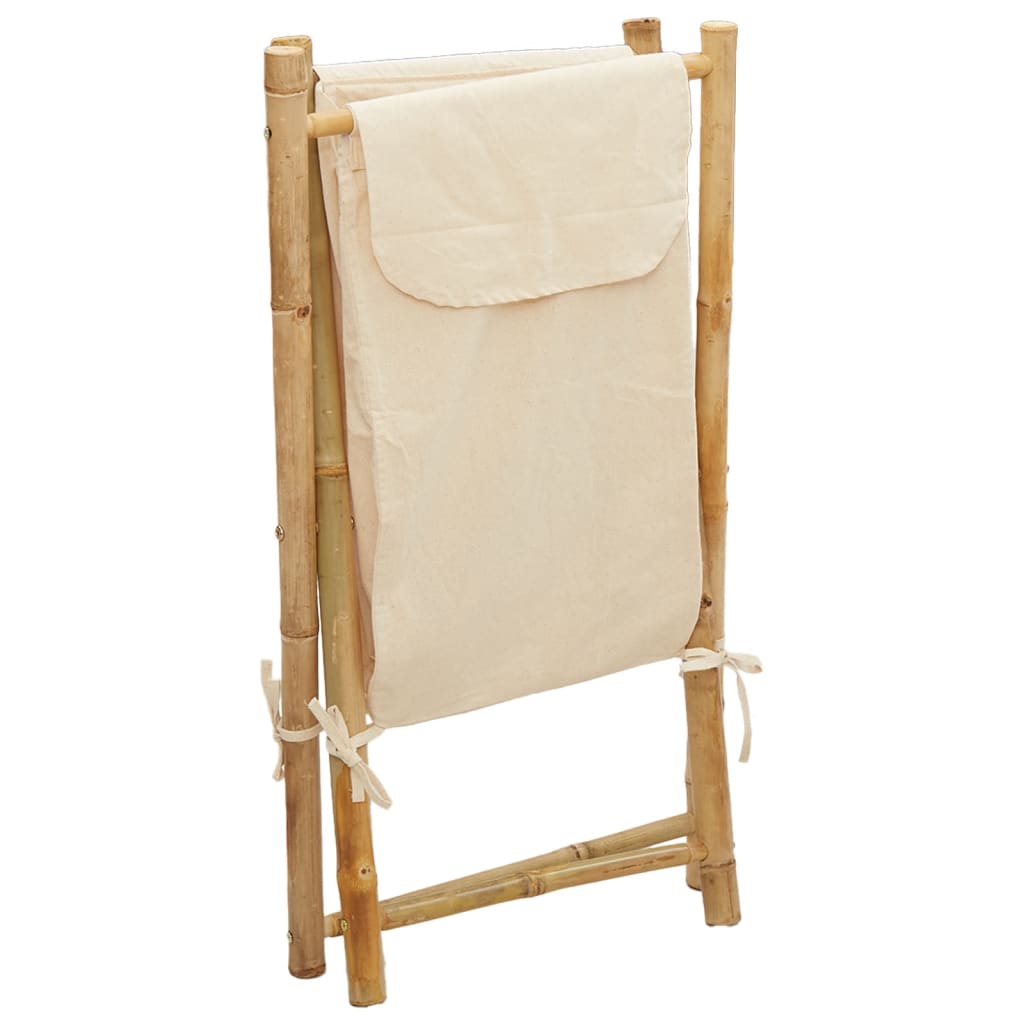 Cesto de roupa 41,5x36x63,5 cm bambu branco nata