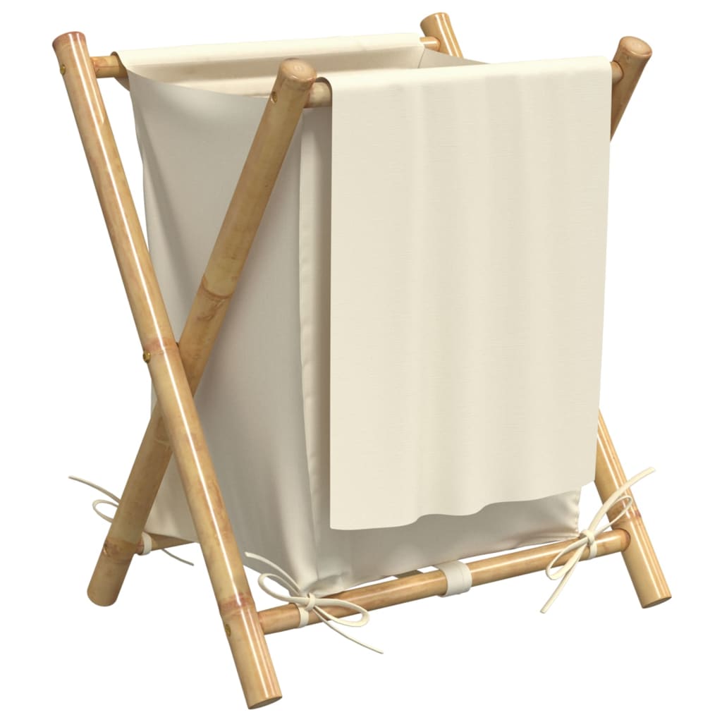 Cesto de roupa 45x55x63,5 cm bambu creme