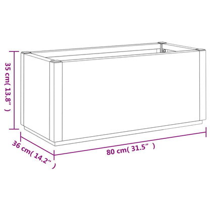 Vaso/floreira 80x36x35 cm PP cinzento-escuro