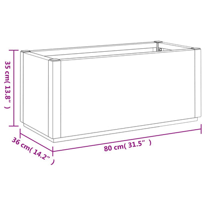 Vaso/floreira 80x36x35 cm PP castanho-claro