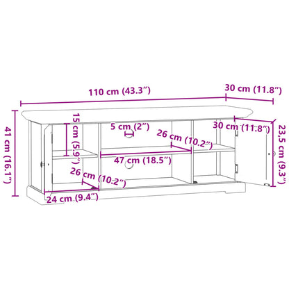 Móvel de TV 110x30x41 cm derivados de madeira branco