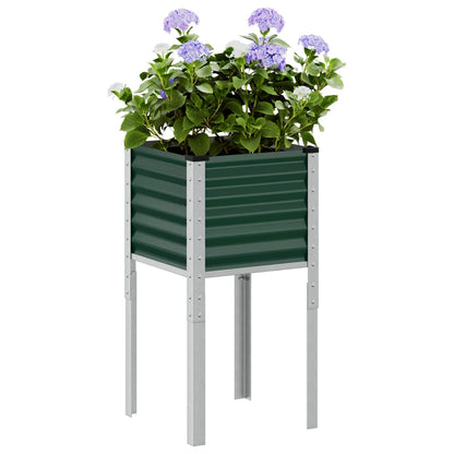 Vaso/floreira de jardim 45x45x88 cm aço verde