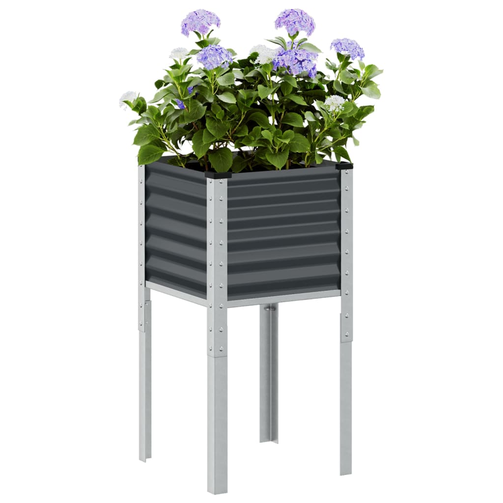 Vaso/floreira de jardim 45x45x88 cm aço antracite