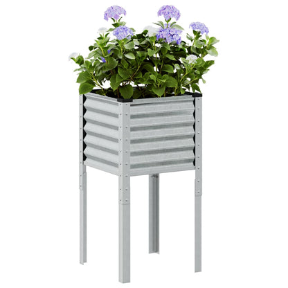 Vaso/floreira de jardim 45x45x88 cm aço galvanizado