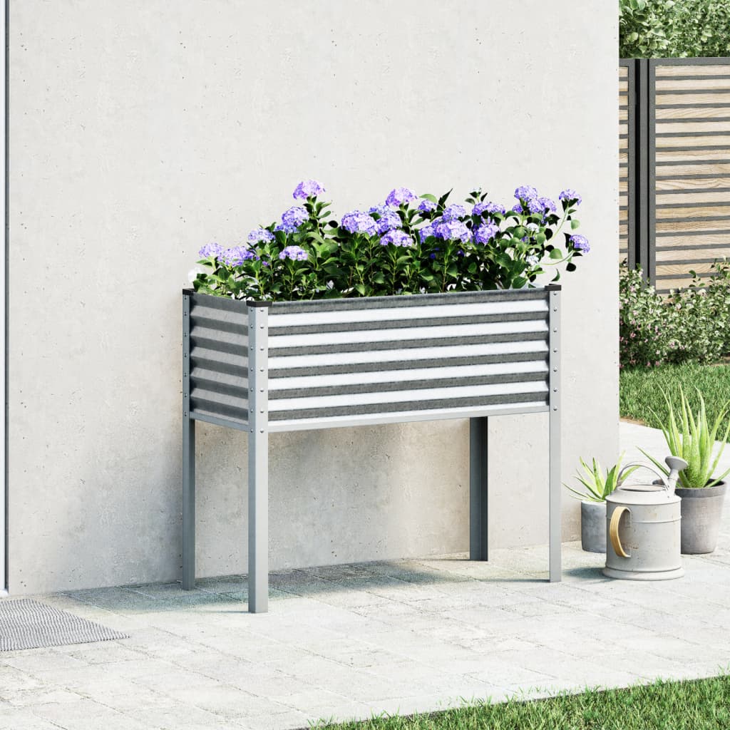 Vaso/floreira de jardim 100x41x90 cm aço galvanizado