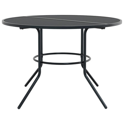 Mesa de pátio redonda Ø110x72,5 cm aço revestido a pó antracite