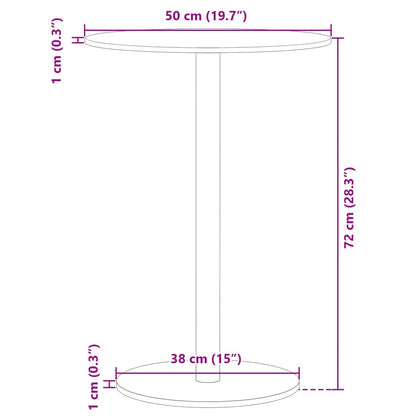 Mesa de jardim redonda Ø50x72 cm aço preto