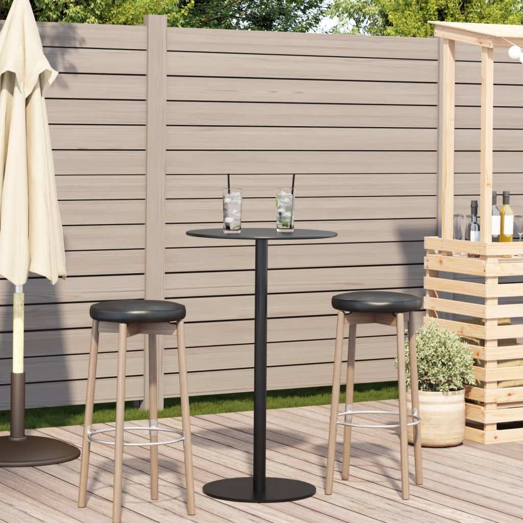 Mesa de jardim redonda Ø60x105 cm aço preto