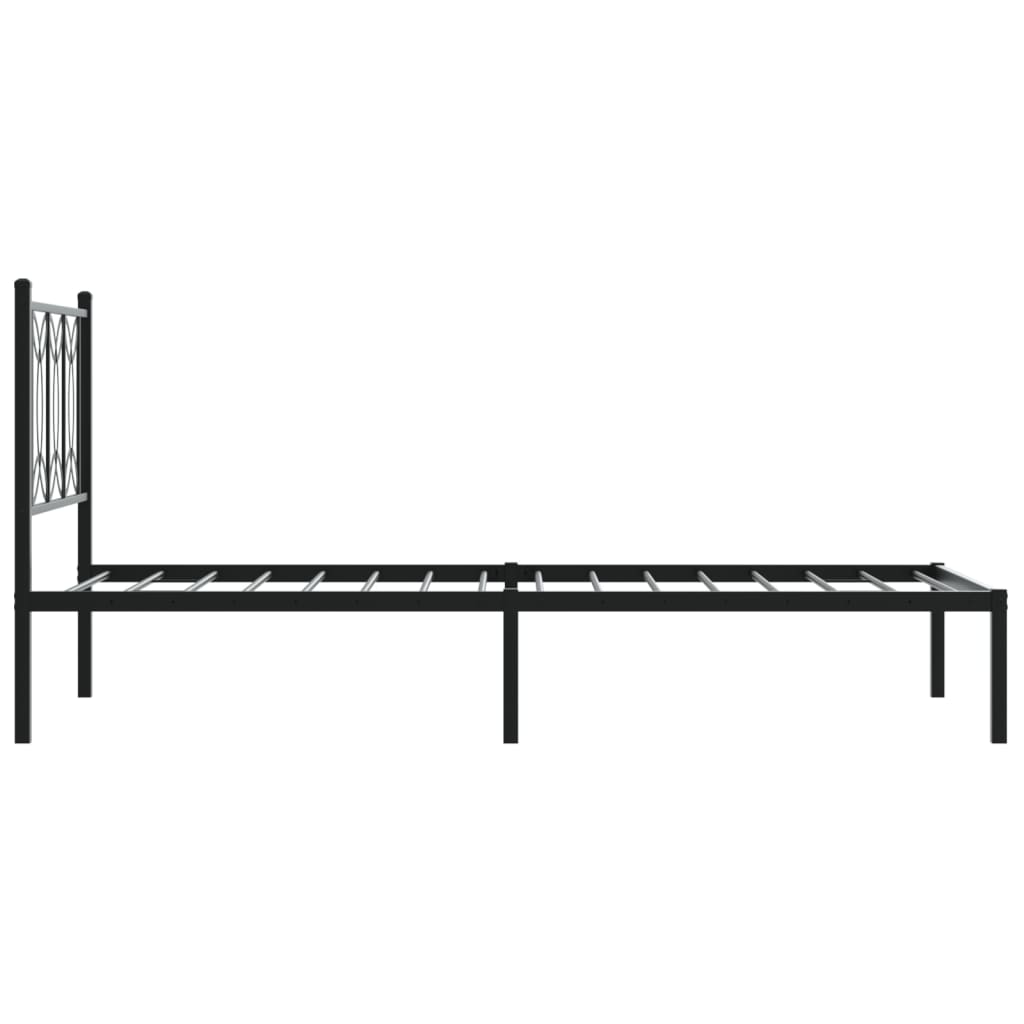 Estrutura de cama com cabeceira 90x200 cm metal preto