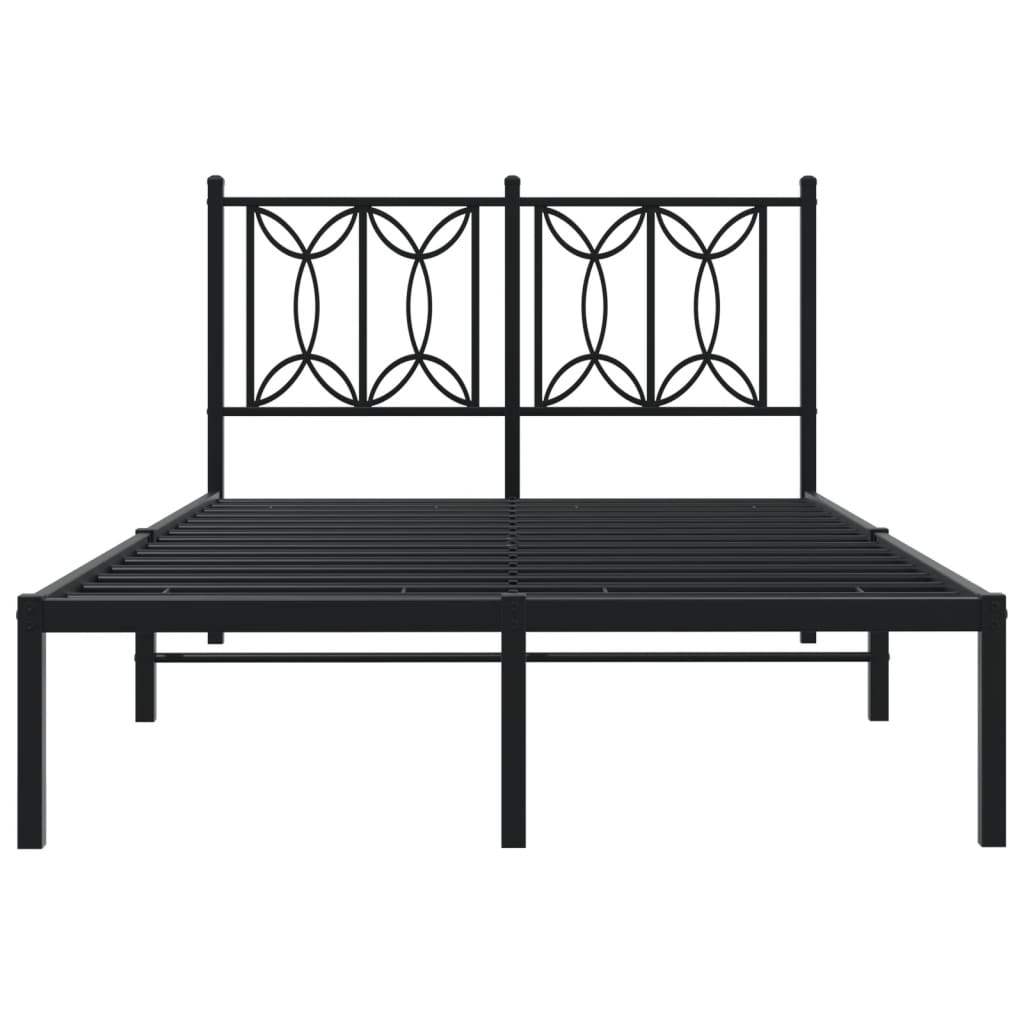 Estrutura de cama com cabeceira 120x190 cm metal preto