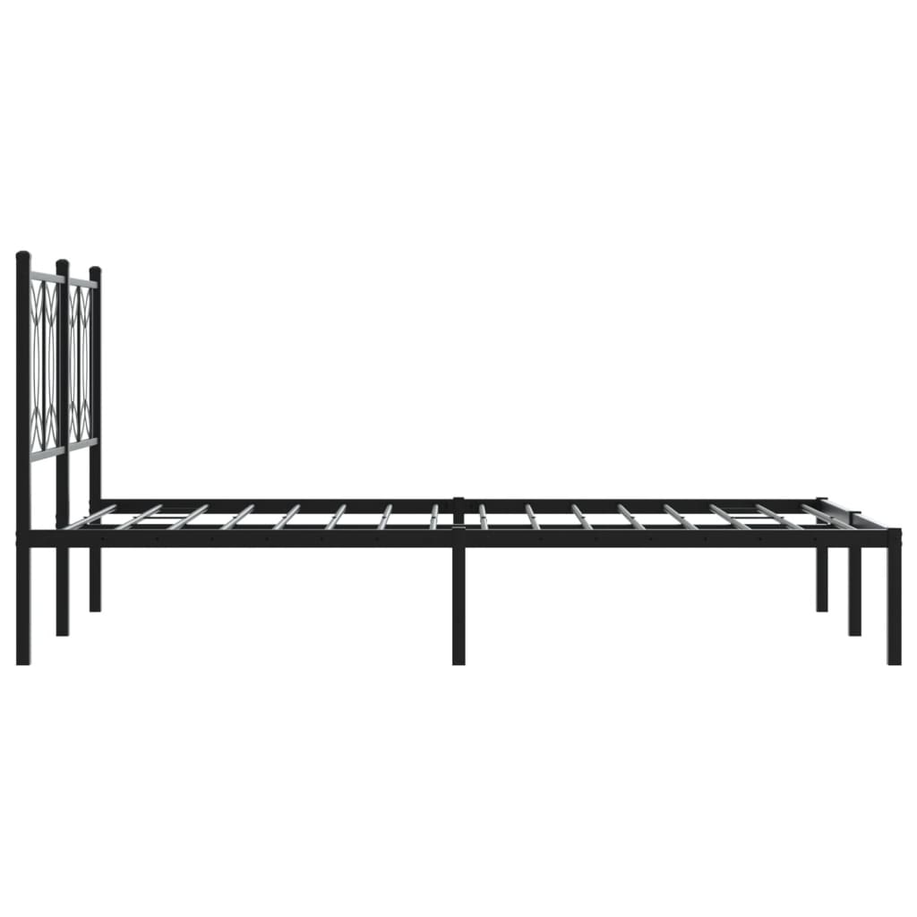 Estrutura de cama com cabeceira 120x190 cm metal preto