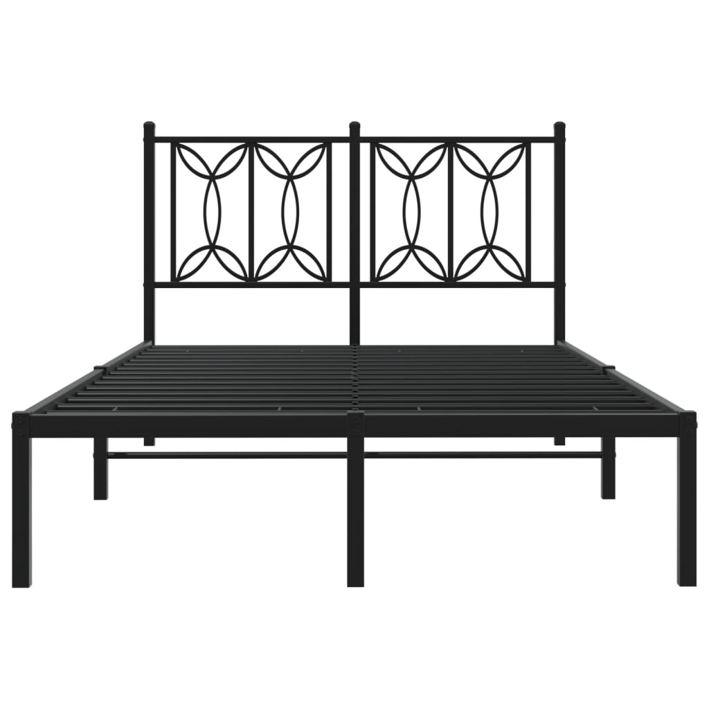 Estrutura de cama com cabeceira 120x200 cm metal preto