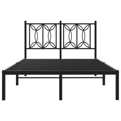 Estrutura de cama com cabeceira 120x200 cm metal preto