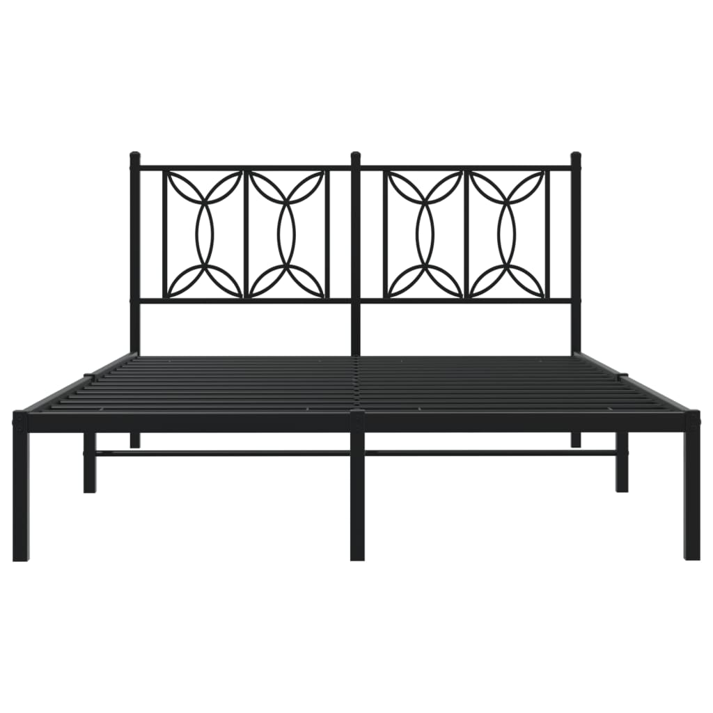 Estrutura de cama com cabeceira 135x190 cm metal preto