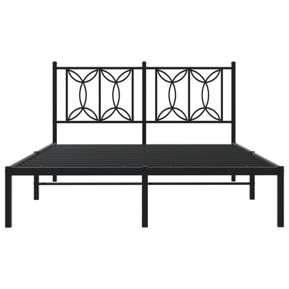 Estrutura de cama com cabeceira 135x190 cm metal preto