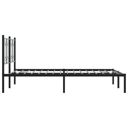 Estrutura de cama com cabeceira 135x190 cm metal preto