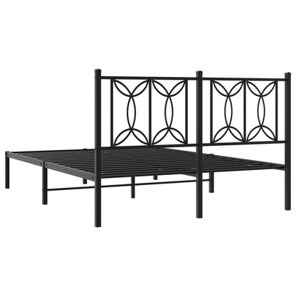 Estrutura de cama com cabeceira 135x190 cm metal preto