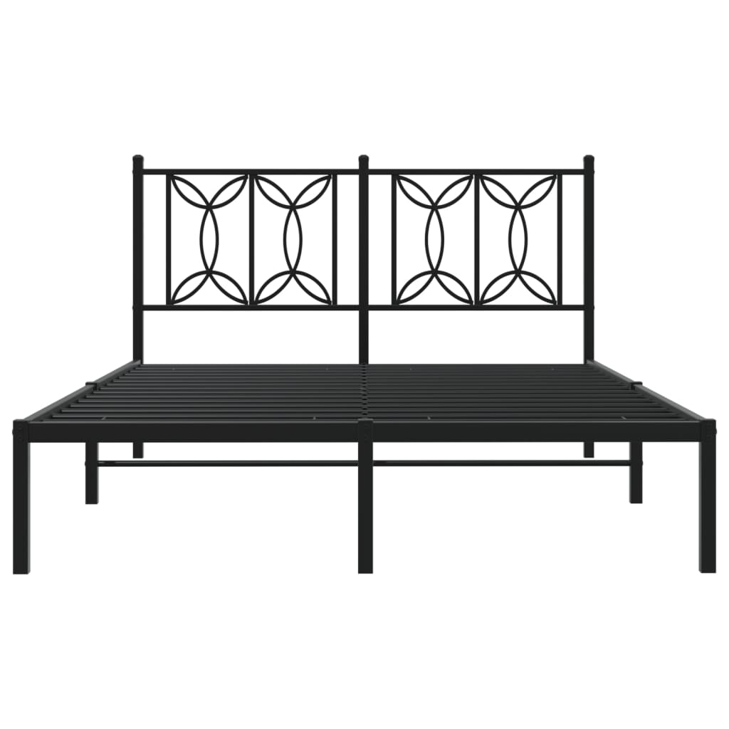 Estrutura de cama com cabeceira 140x190 cm metal preto