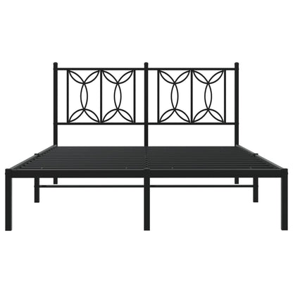 Estrutura de cama com cabeceira 140x190 cm metal preto