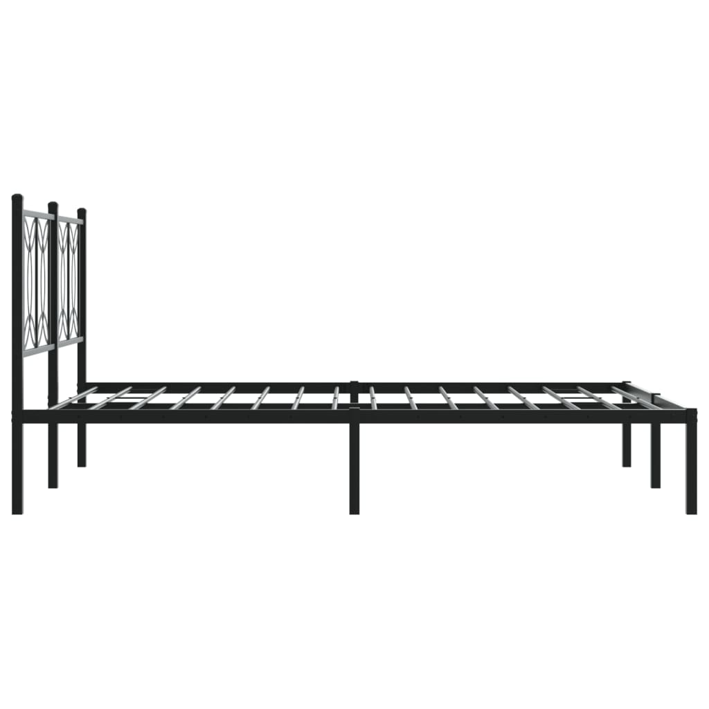 Estrutura de cama com cabeceira 140x190 cm metal preto