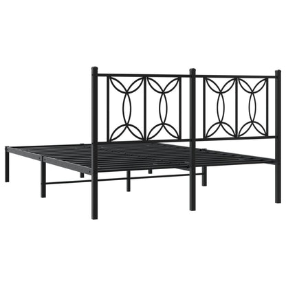 Estrutura de cama com cabeceira 140x190 cm metal preto