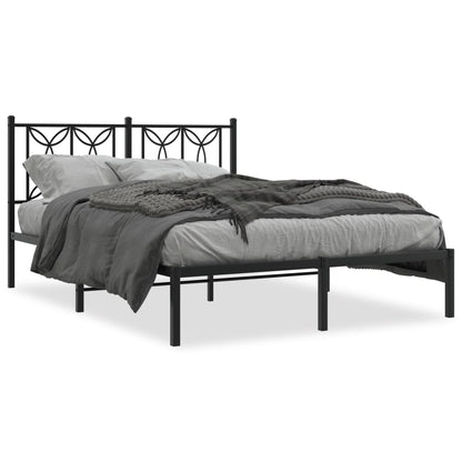 Estrutura de cama com cabeceira 140x190 cm metal preto