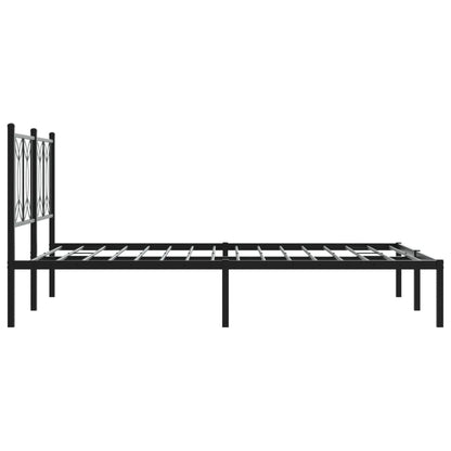 Estrutura de cama com cabeceira 140x200 cm metal preto