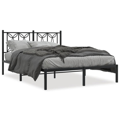 Estrutura de cama com cabeceira 140x200 cm metal preto