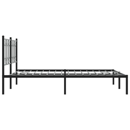 Estrutura de cama em metal com cabeceira 150x200 cm preto