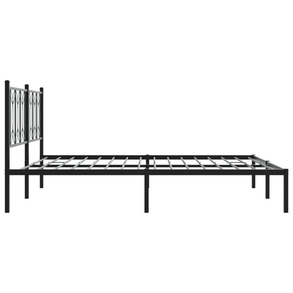 Estrutura de cama em metal com cabeceira 180x200 cm preto